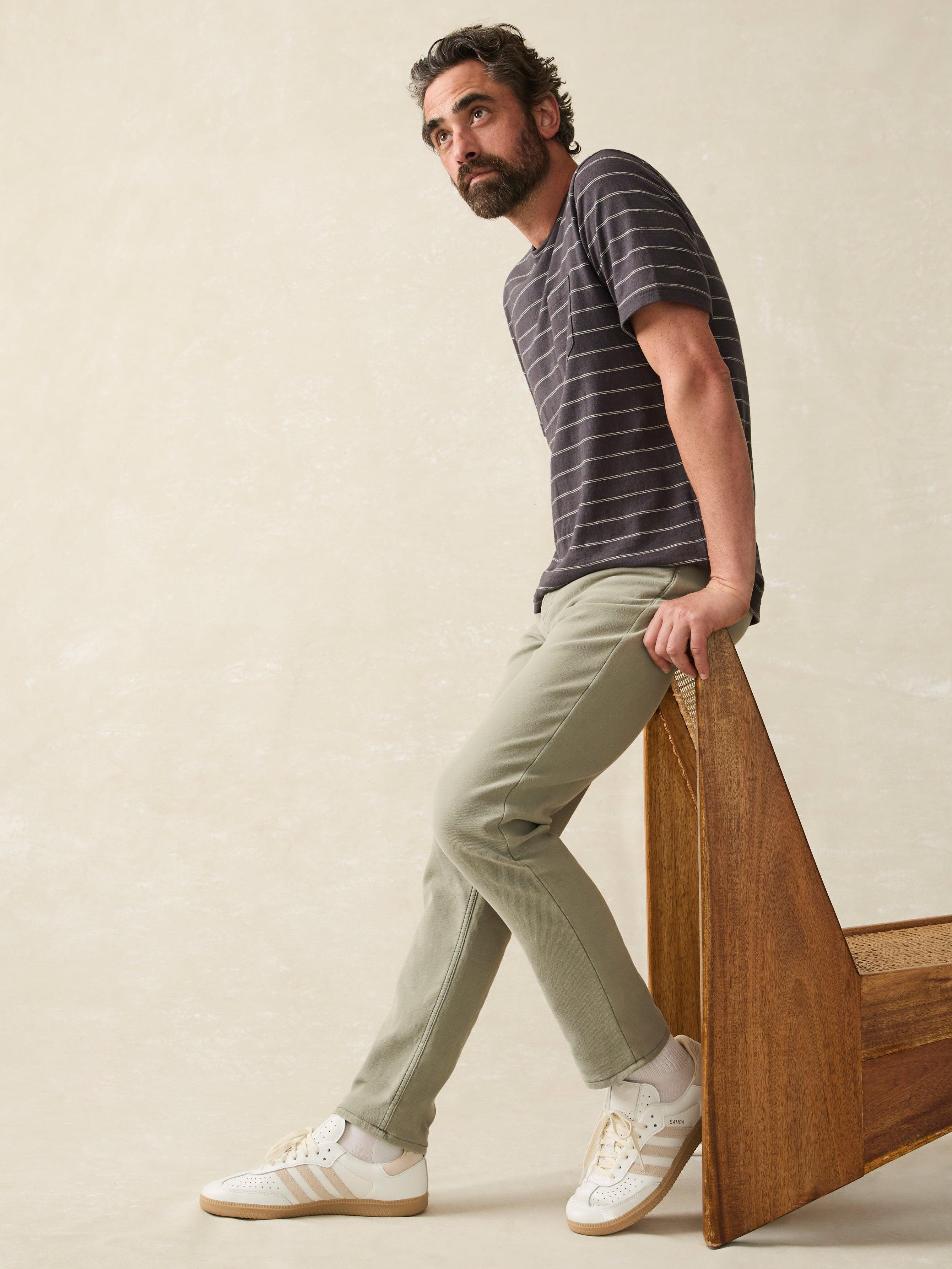 Stretch Terry 5-Pocket Pant - Faded Olive Male Product Image