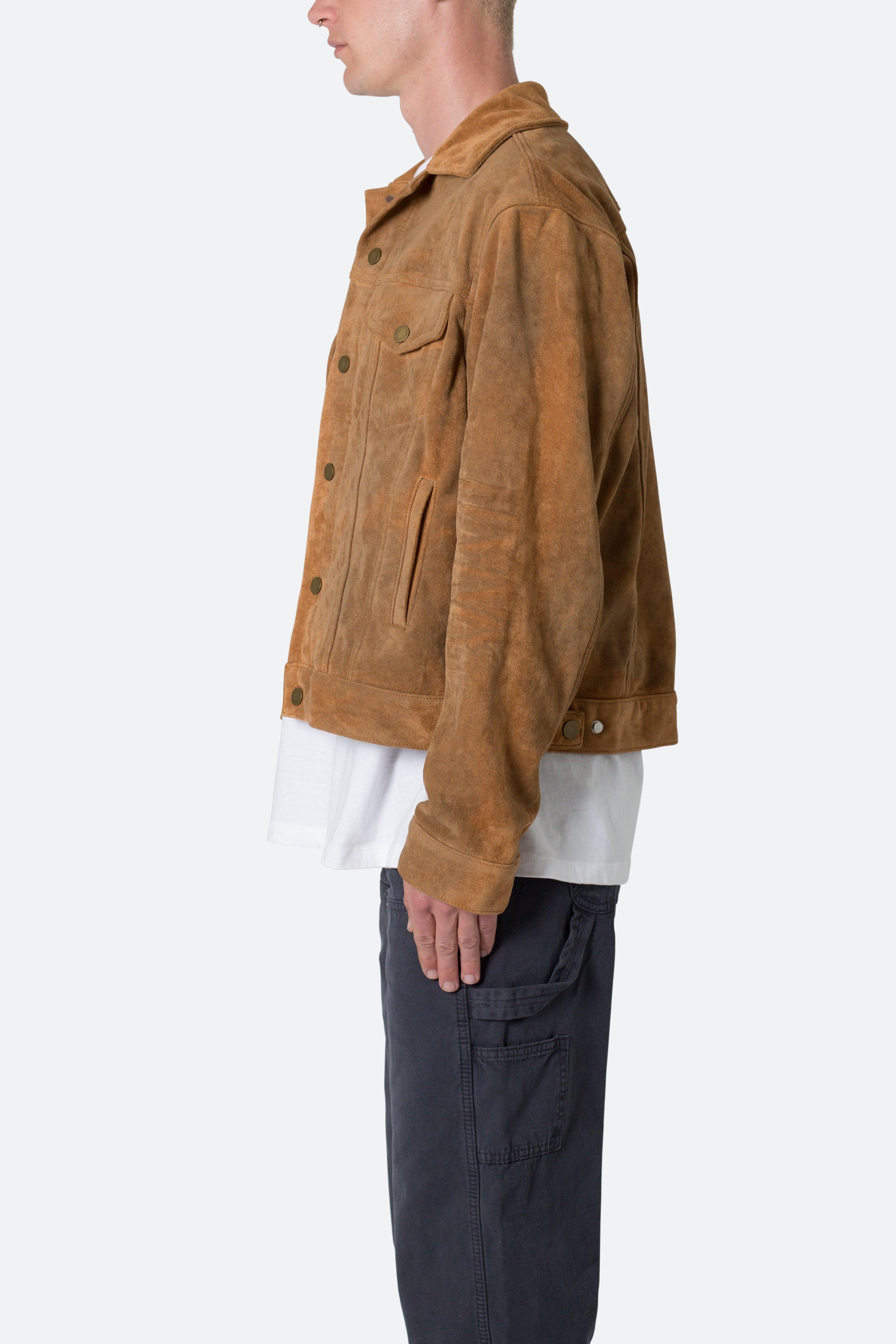 Suede Trucker Jacket - Brown Product Image