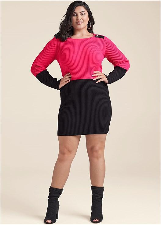 Color Block Sweater Dress Product Image