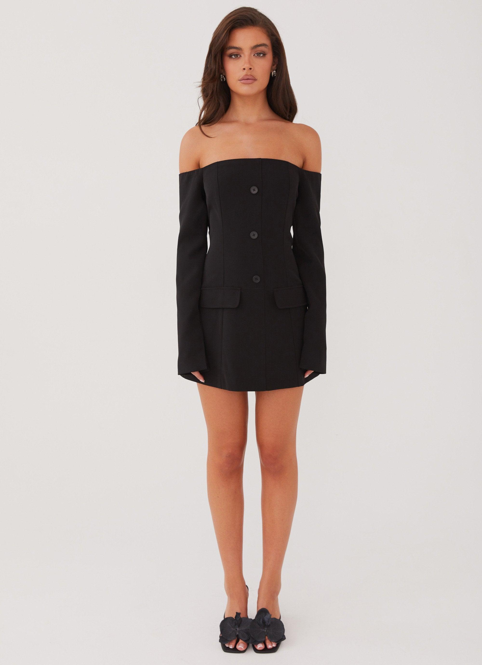 Dominique Blazer Mini Dress - Black Product Image