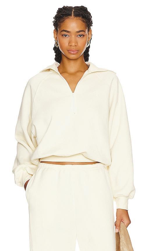 WellBeing + BeingWell Layne Half Zip Pullover in White. Size XL, XS. Product Image