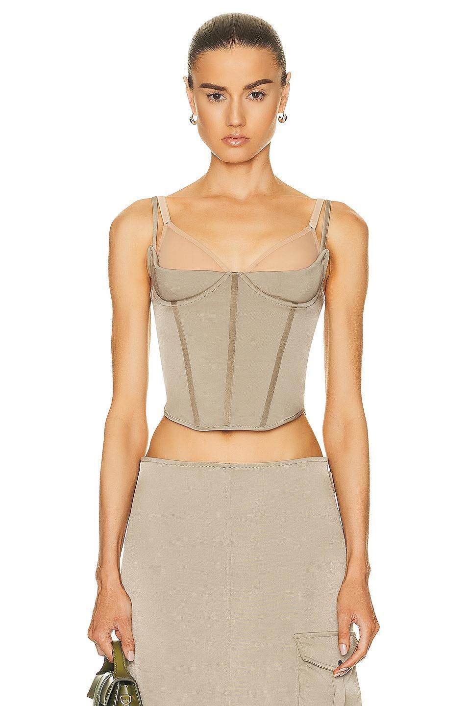 Miaou Kiko Corset in Olive Product Image