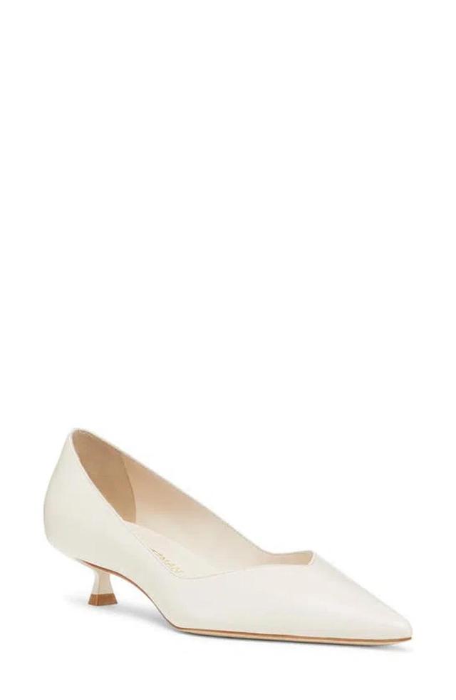 STUART WEITZMAN Eva Kitten Heel Pointed Toe Pump In Seashell Product Image