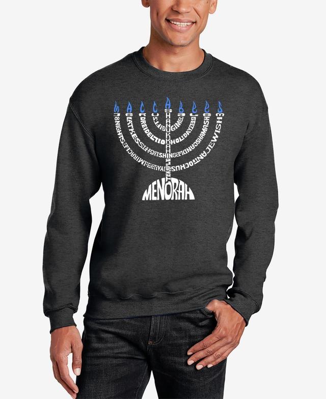 La Pop Art Mens Menorah Word Art Crewneck Sweatshirt Product Image