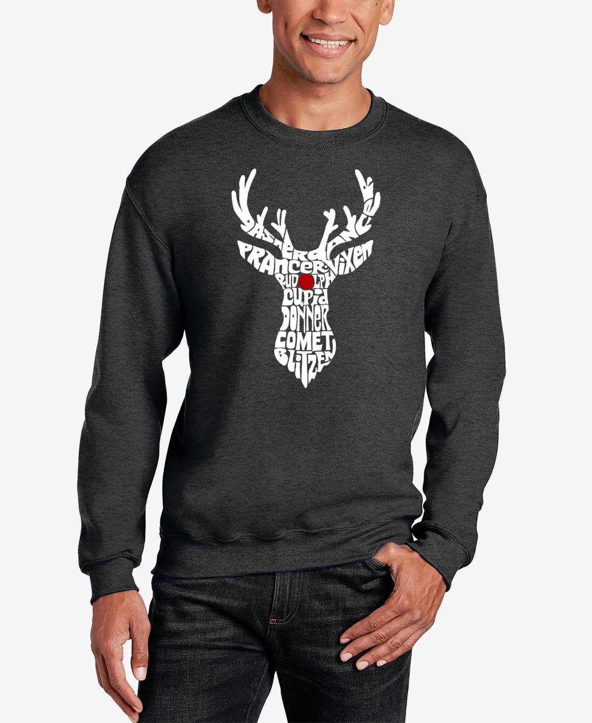 La Pop Art Mens Christmas Elf Word Art Crewneck Sweatshirt Product Image