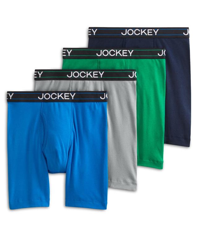 Mens Jockey 4-Pack Cotton Blend Long Leg Boxer Brief Product Image