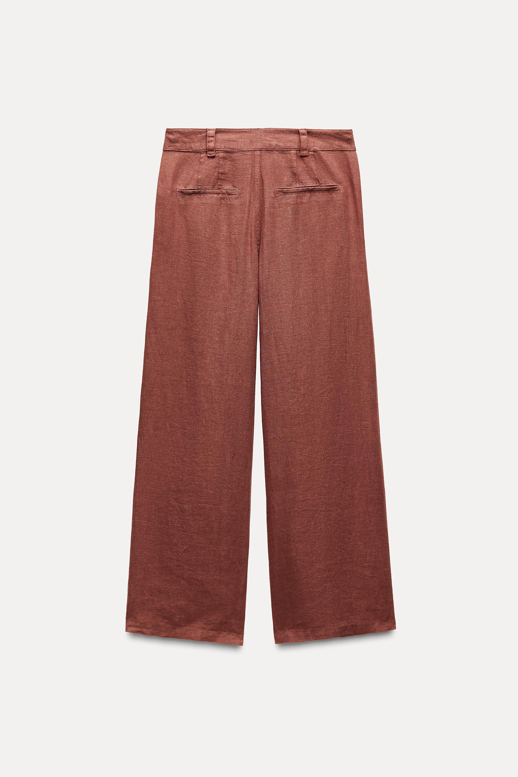 WIDE LEG 100% LINEN PANTS Product Image