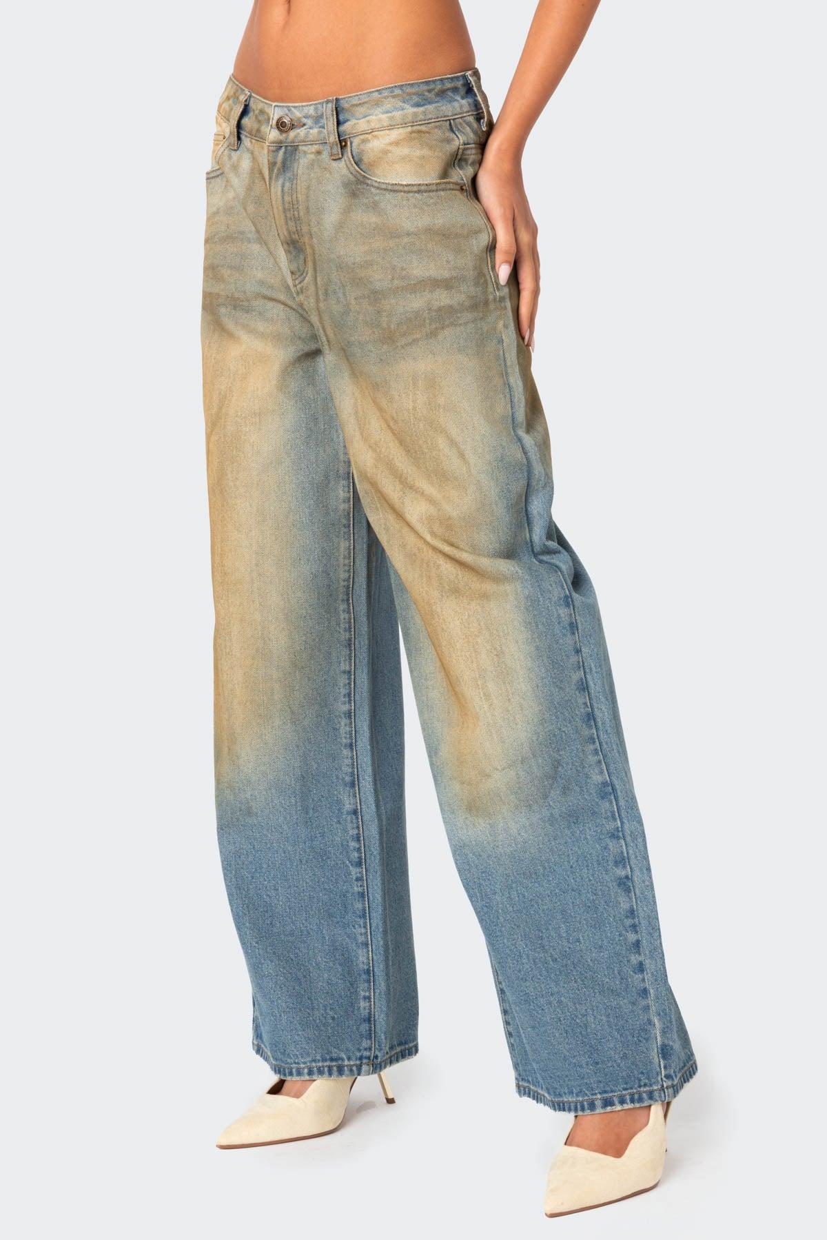 Muddy Washed Low Rise Jeans Product Image