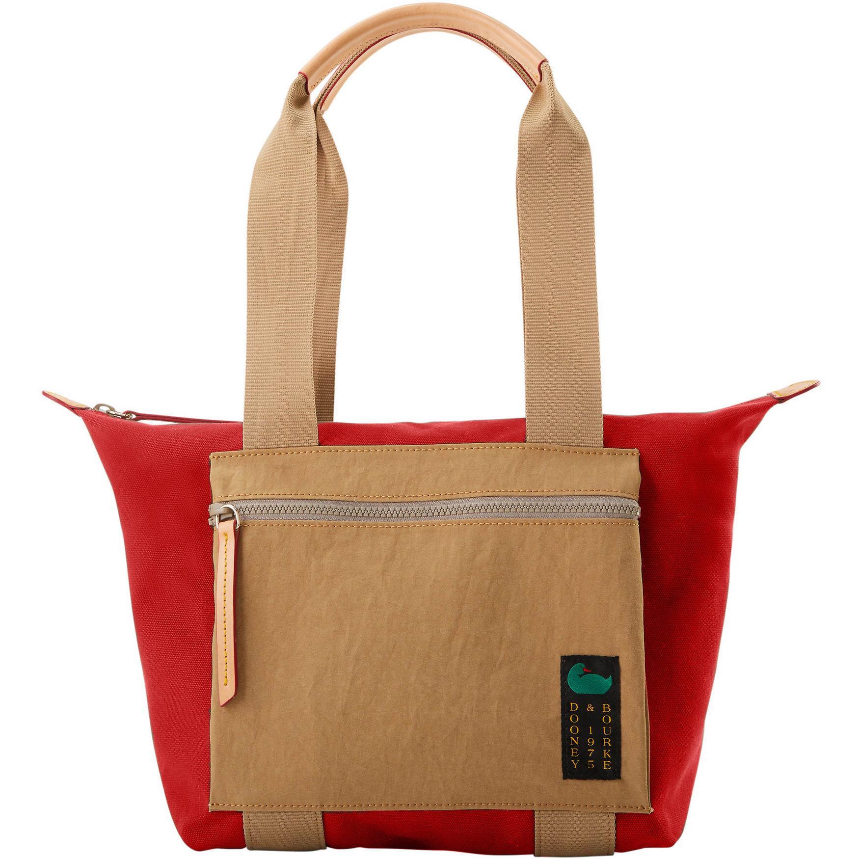 Dooney & Bourke Womens Canvas Carryall 28 with Pocket Fabric Tote Bag in Red Product Image