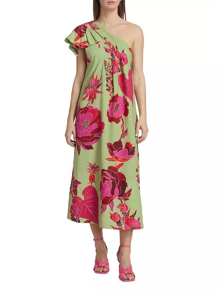 Fresh Garden One-Shoulder Midi Dress Product Image