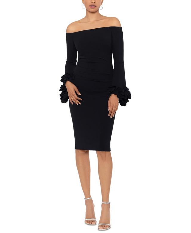 Xscape Off the Shoulder Long Sleeve Body-Con Dress Product Image