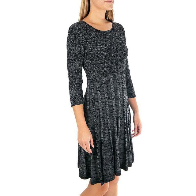 Womens Nina Leonard Pleated Skirt Fit & Flair Sweater Dress Oxford Product Image