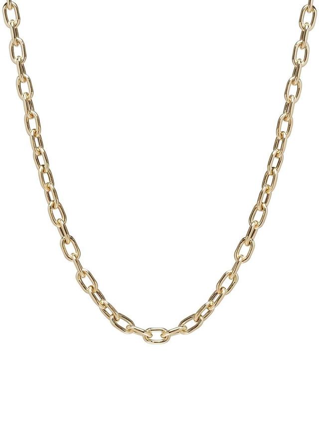 Womens Heavy Metal 14K Yellow Gold Extra-Large Square-Oval LInk Necklace Product Image