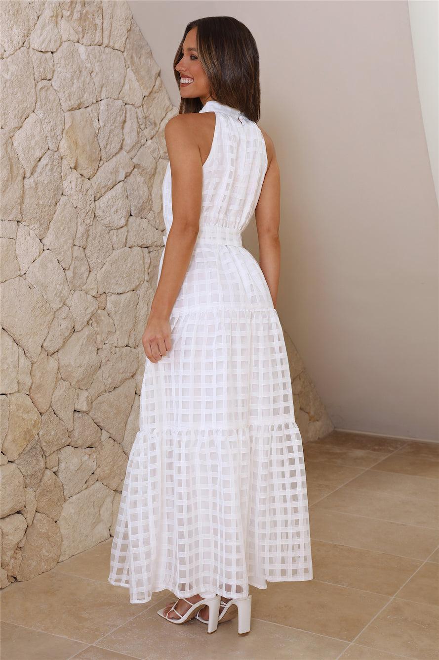 Summertime Picnic Maxi Dress White Product Image