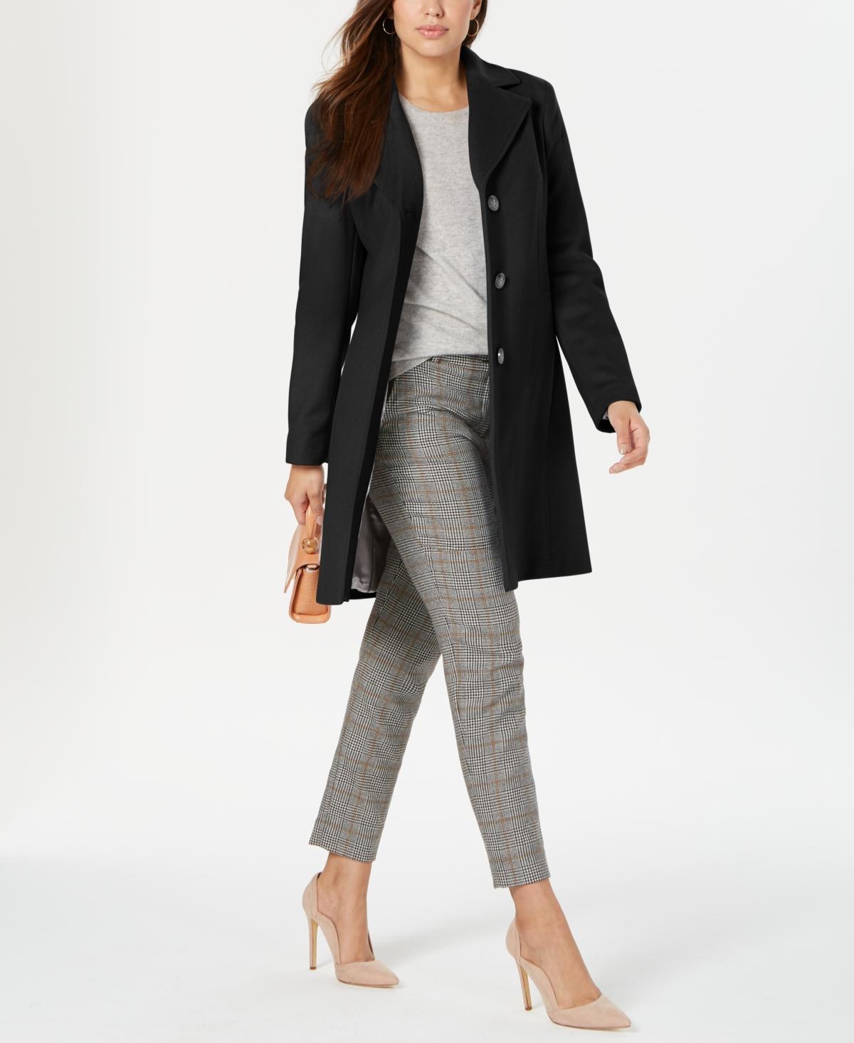 Calvin Klein Womens Single-Breasted Wool Blend Coat Product Image