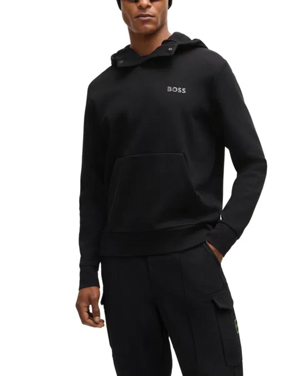 Soody Mirror Mens Cotton Blend Hoodie With Mirror-effect Logo In Black 001 Product Image