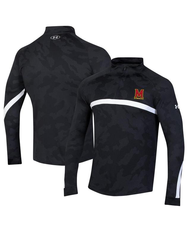 Mens Under Armour Black Maryland Terrapins Game Day Camo Raglan Quarter-Zip Top Product Image