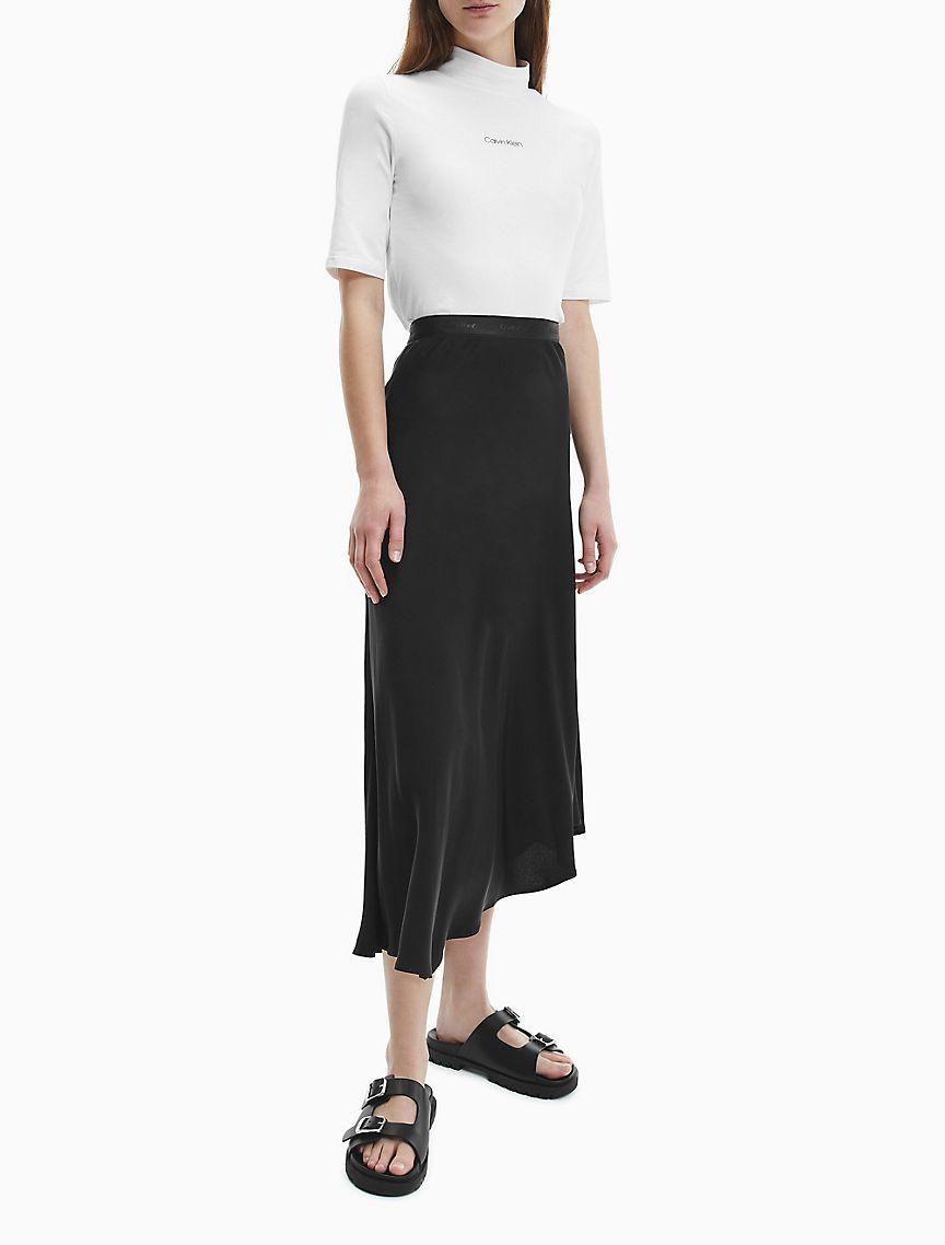 Shine Logo Waistband A-Line Midi Skirt Product Image