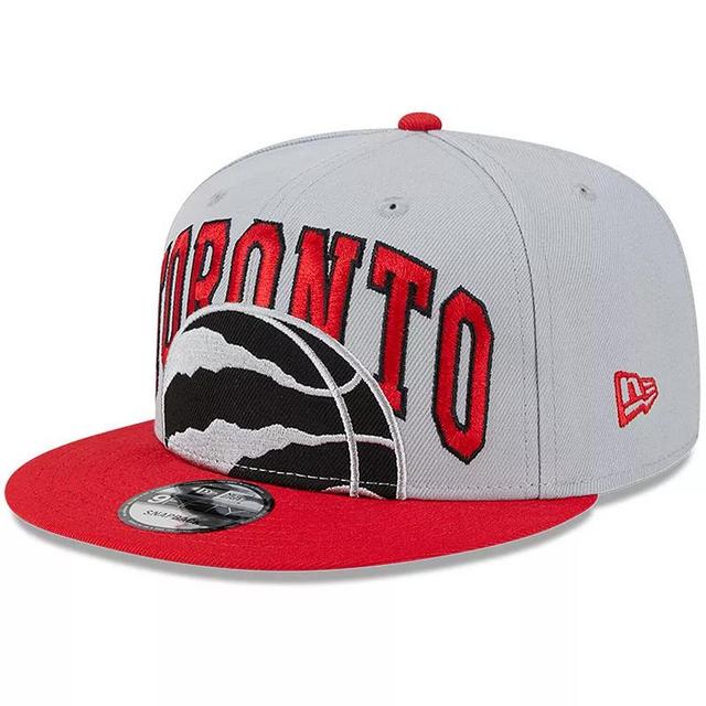 Mens New Era Gray/Red Toronto Raptors Tip-Off Two-Tone 9FIFTY Snapback Hat Product Image