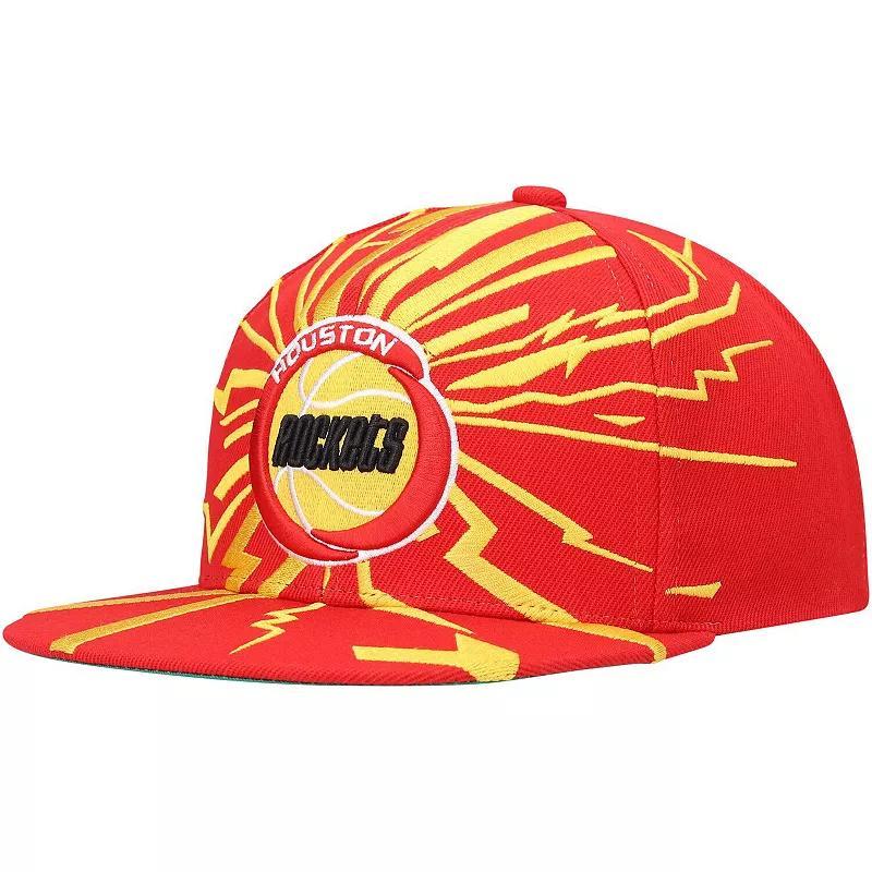 Mens Mitchell & Ness Houston Rockets Hardwood Classics Earthquake Snapback Hat Product Image