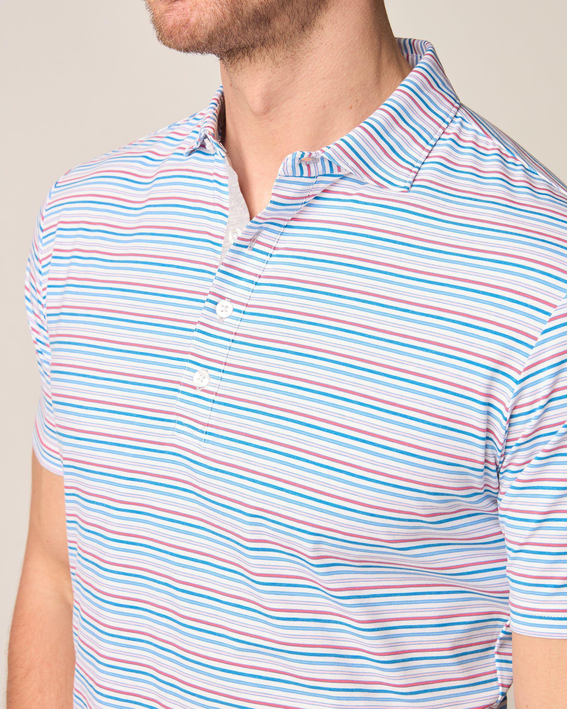 johnnie-O Linxter Cotton Blend Performance Polo - Lynch Stripe Product Image