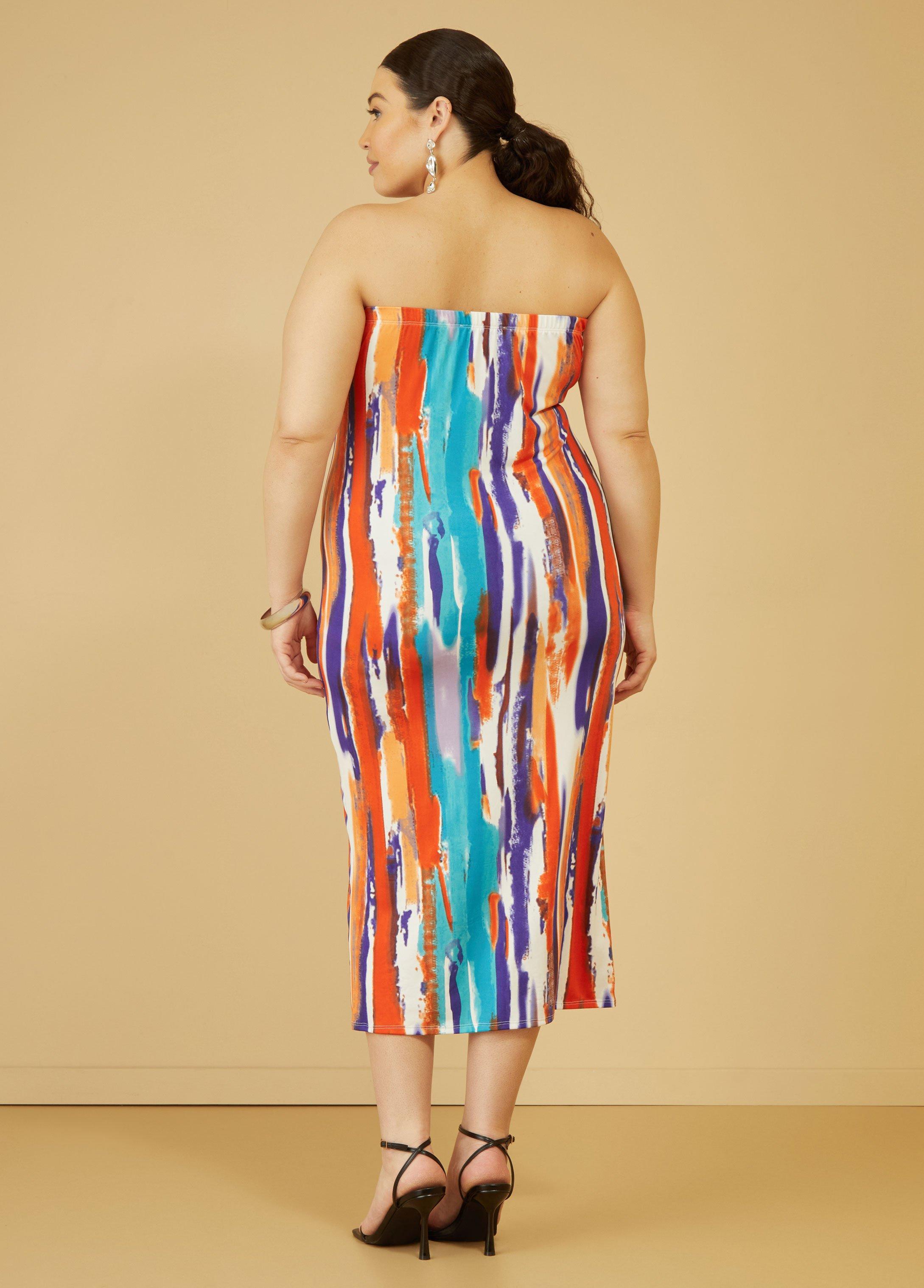 Strapless Brushstroke Bodycon Dress Product Image