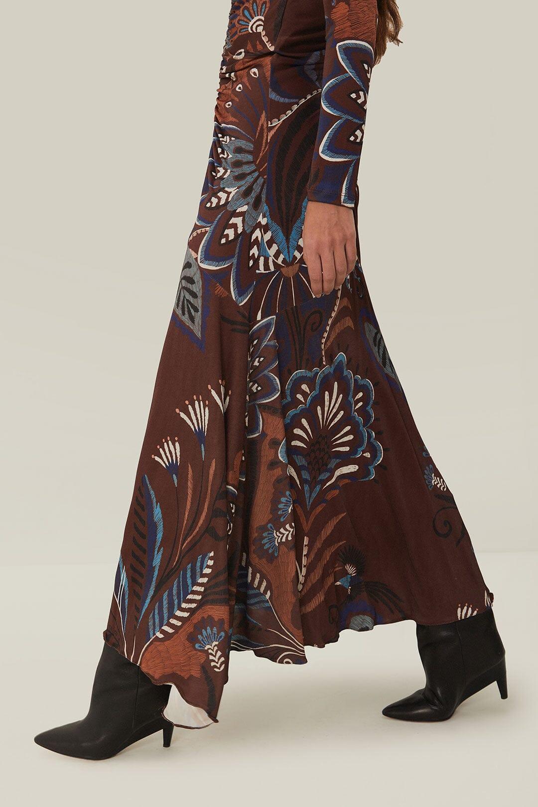 Brown Delicate Garden Long Sleeve Maxi Dress Product Image