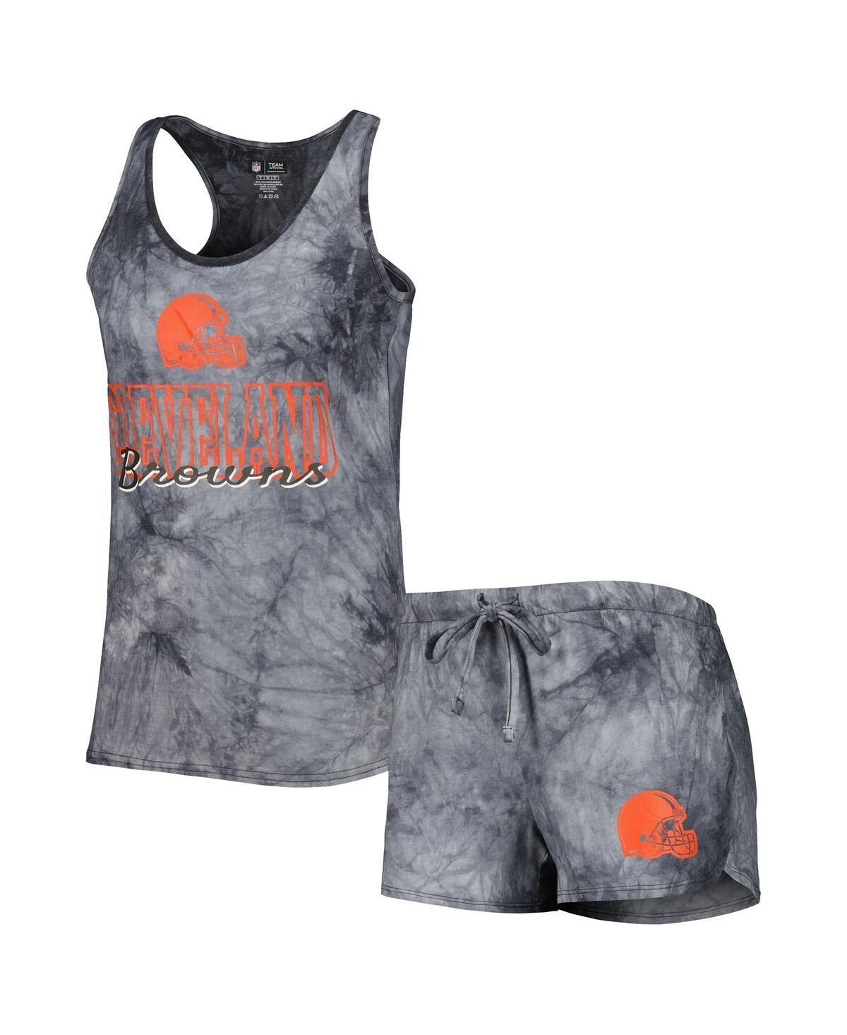 Womens Concepts Sport Charcoal Cleveland Browns Billboard Scoop Neck Racerback Tank and Shorts Sleep Set Product Image