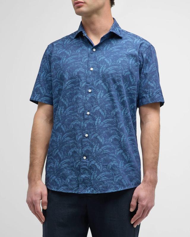 Mens Marius Cotton Tropical-Print Short-Sleeve Shirt Product Image