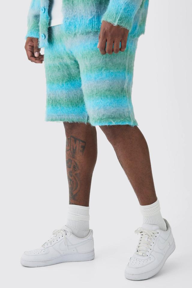 Plus Relaxed Fit Knitted Brushed Shorts | boohooMAN USA Product Image