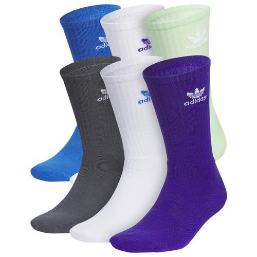 adidas Originals Mens Trefoil 6 Pack Crew Socks - Green/Purple/Blue Product Image