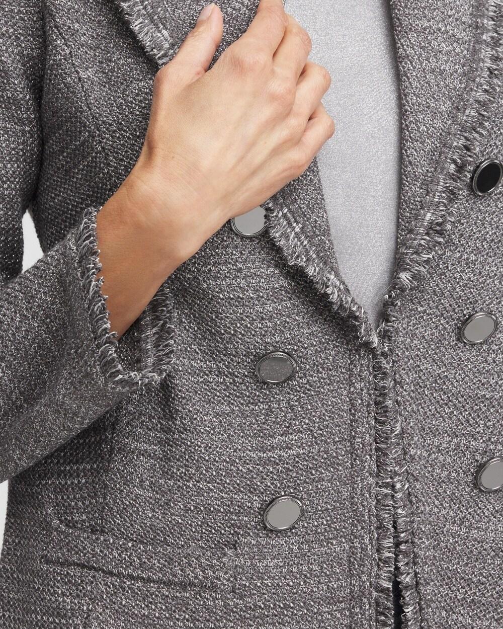 Metallic Tweed Sweater Blazer Product Image