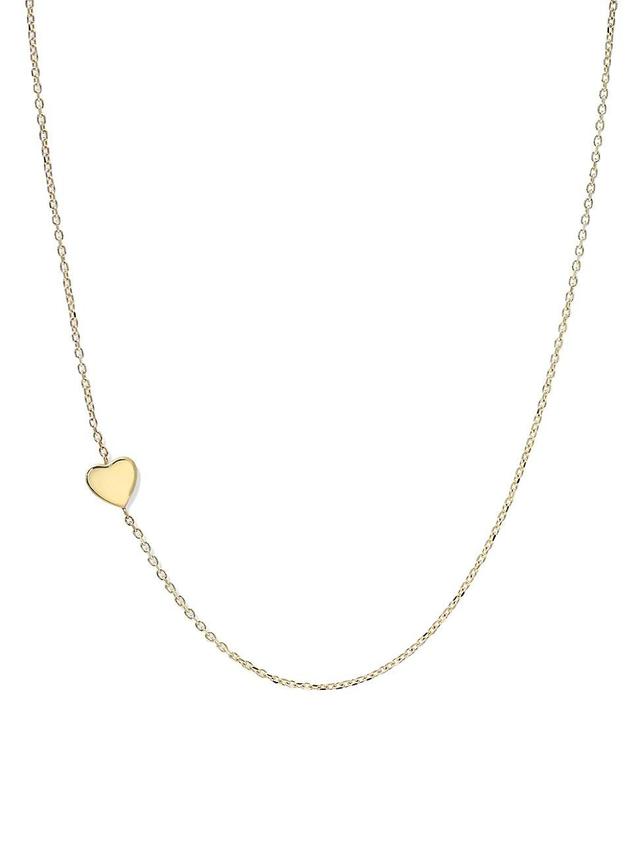 Womens Love Letter 14K Yellow Gold Heart Charm Necklace Product Image