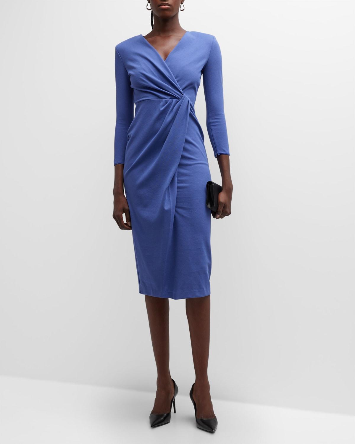 Womens V-Neck Jersey Midi-Dress Product Image