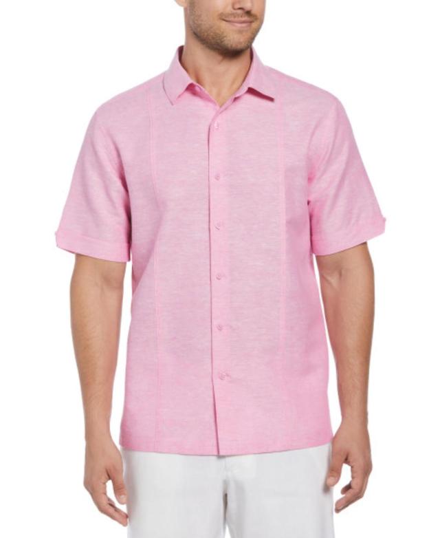 Cubavera Mens Classic-Fit Linen Blend Short Sleeve Button-Front Shirt Product Image