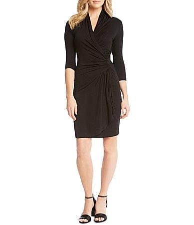 Karen Kane Cascade Faux Wrap Dress Product Image