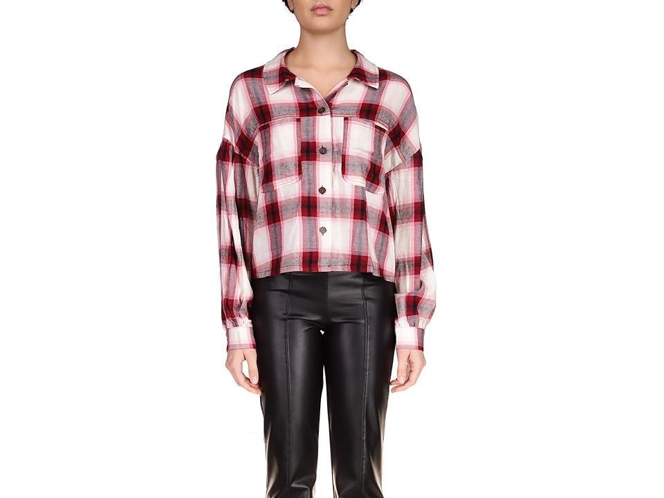 Sanctuary Pocket Detail Plaid (Viola Plaid) Women's Clothing Product Image