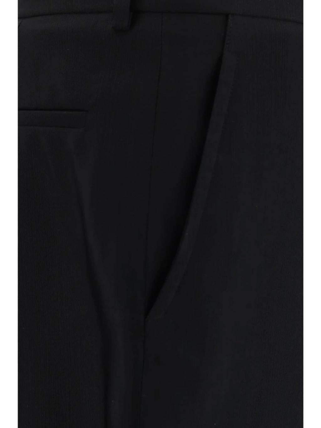 Horsebit Low-rise Straight Velvet Pants In Black Product Image