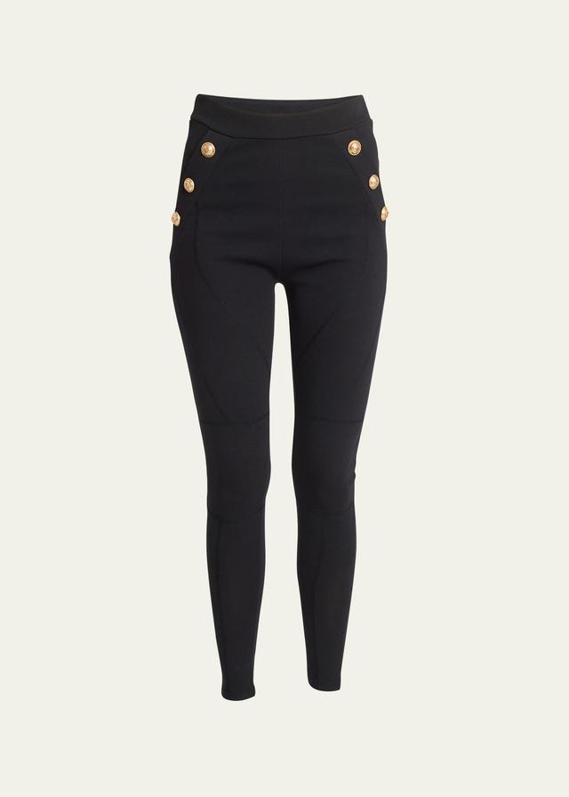 Womens Side Button Jersey Leggings Product Image