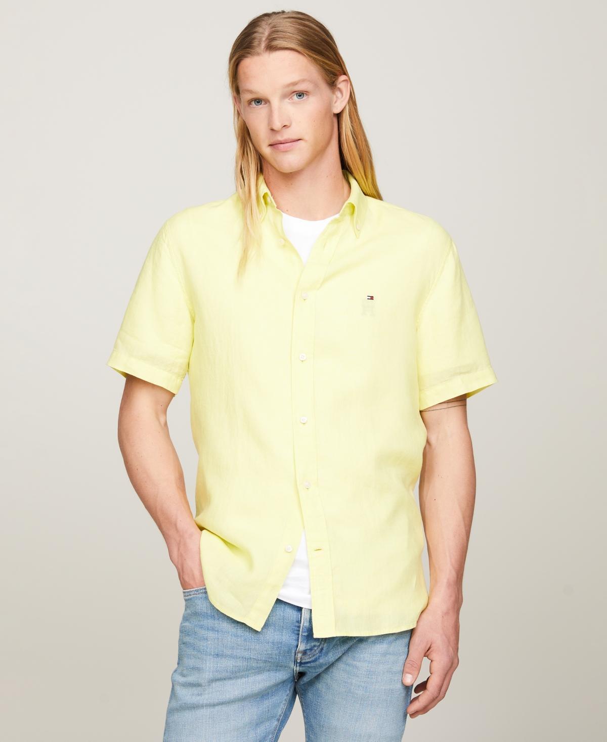 Men's Regular-Fit Linen Short-Sleeve Shirt Product Image