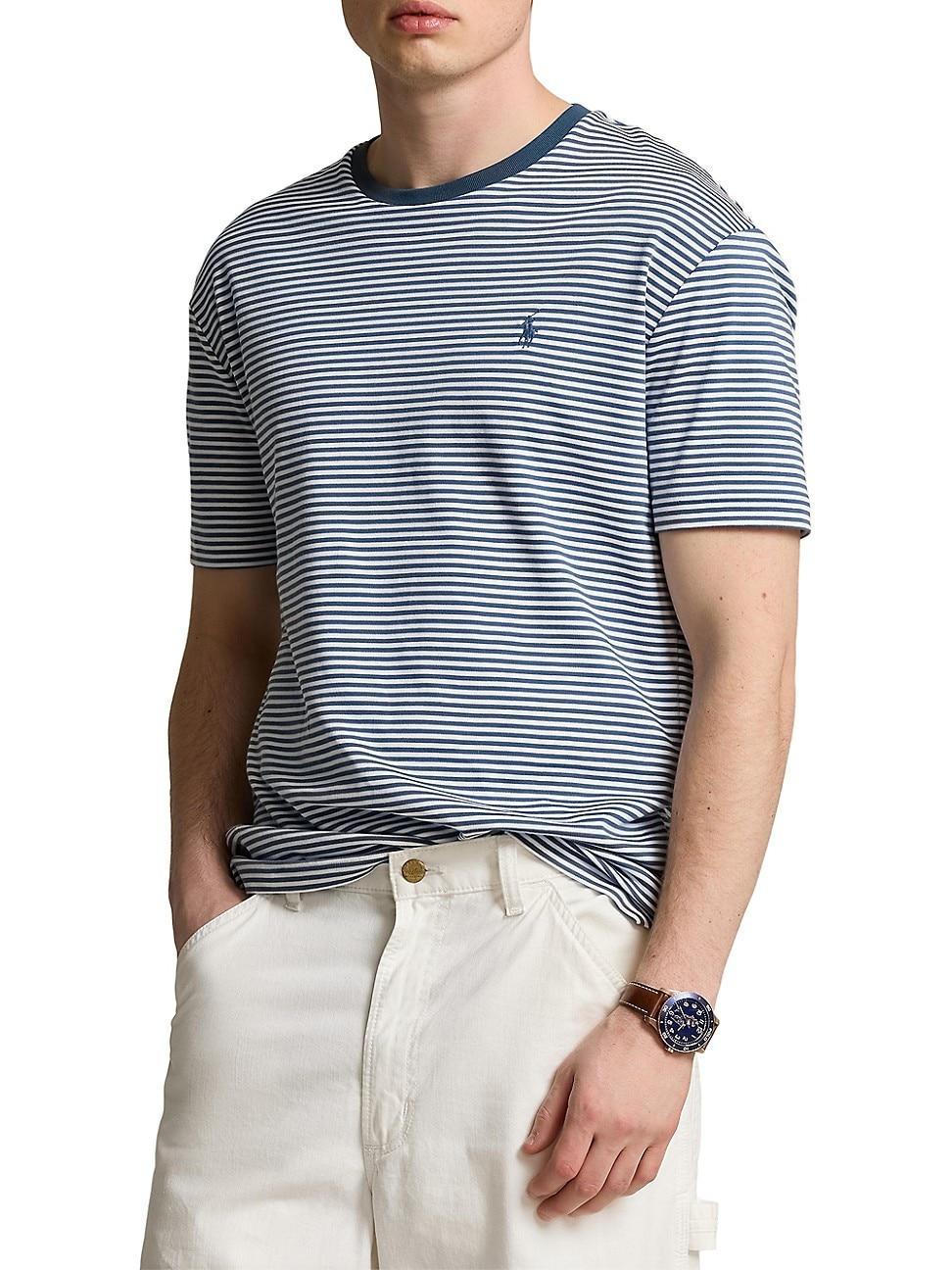 Mens Striped Cotton T-Shirt Product Image