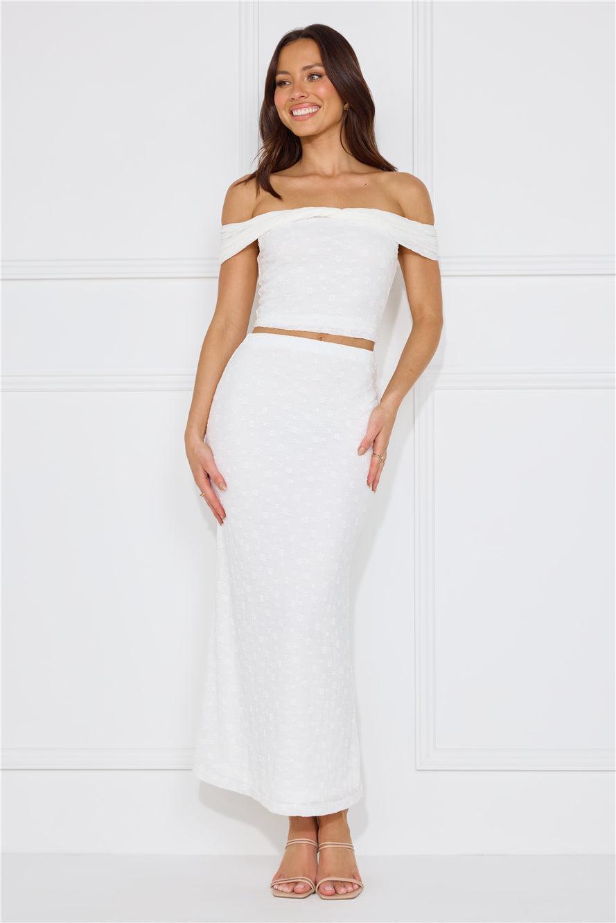 Secret World Off Shoulder Crop Top White Product Image