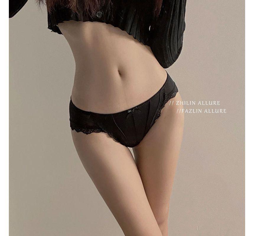 Lace Trim Mesh Panty Product Image