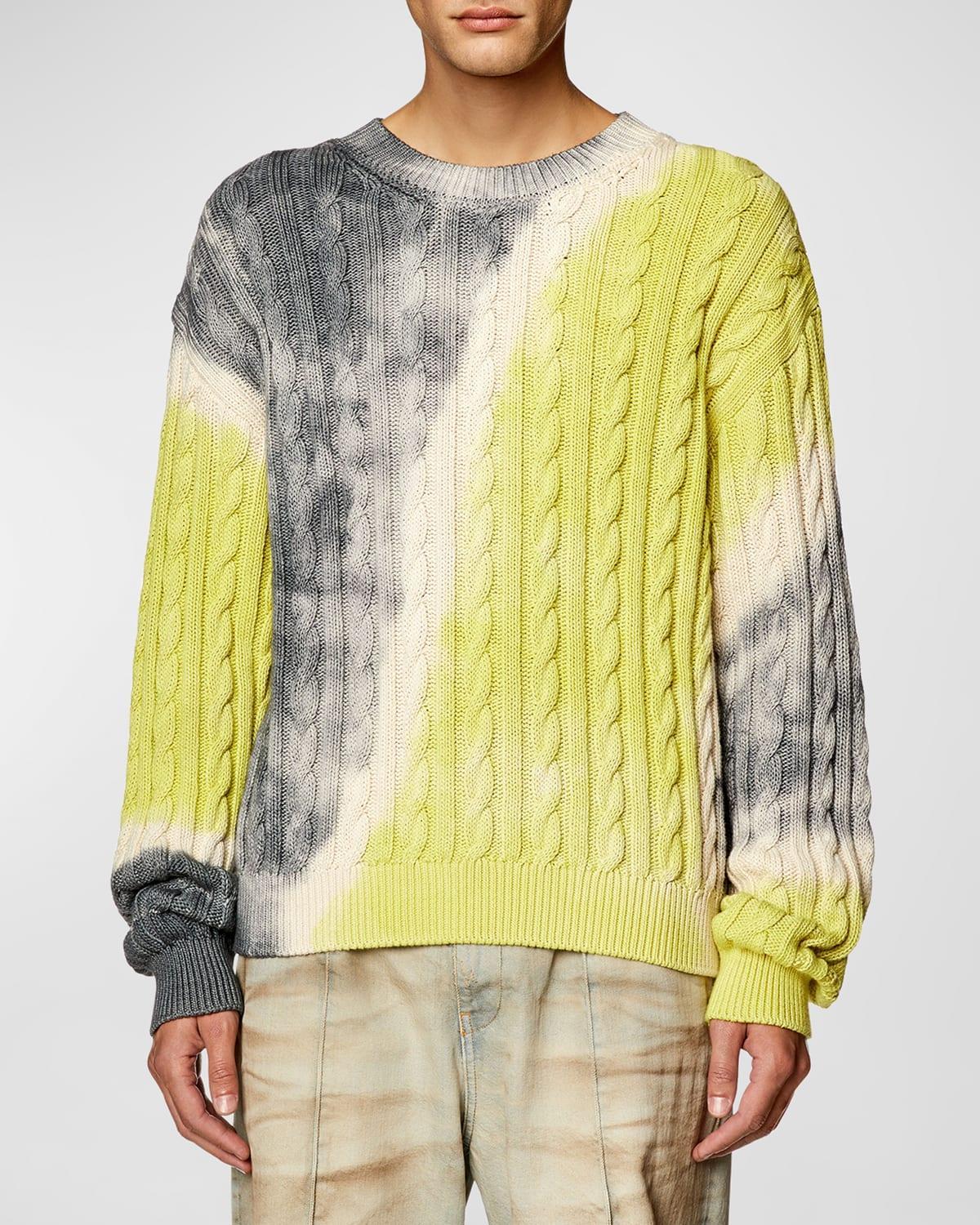 Mens K-Janci Cable-Knit Tie-Dye Sweater Product Image