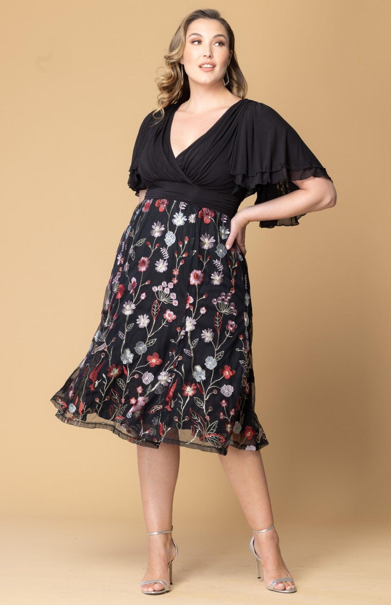 Lillian Embroidered Cocktail Dress - Plus Product Image