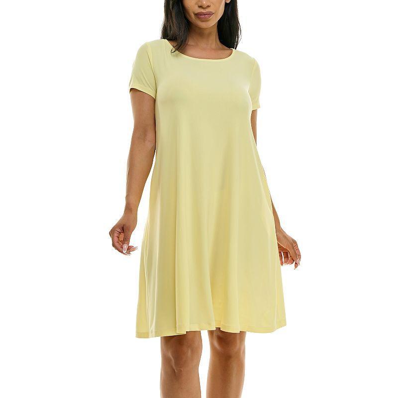 Womens Nina Leonard Lace-Up Back Swing Dress Yellow Zest Product Image