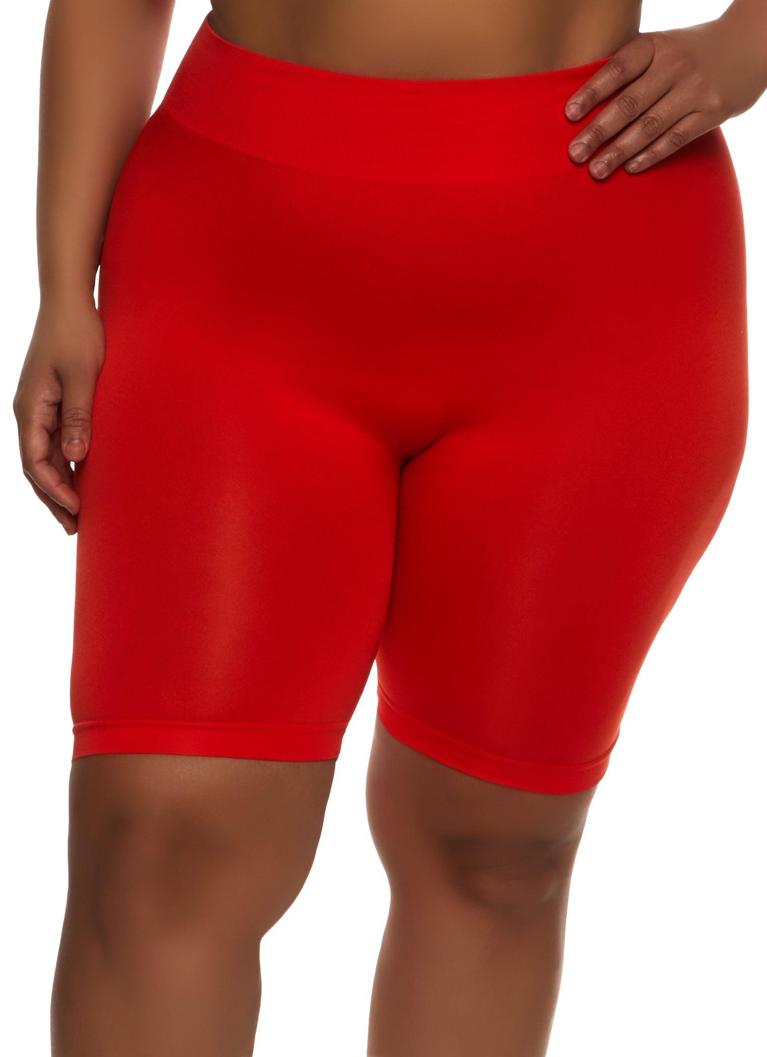 Womens Plus Size High Waist Seamless Bike Shorts Product Image