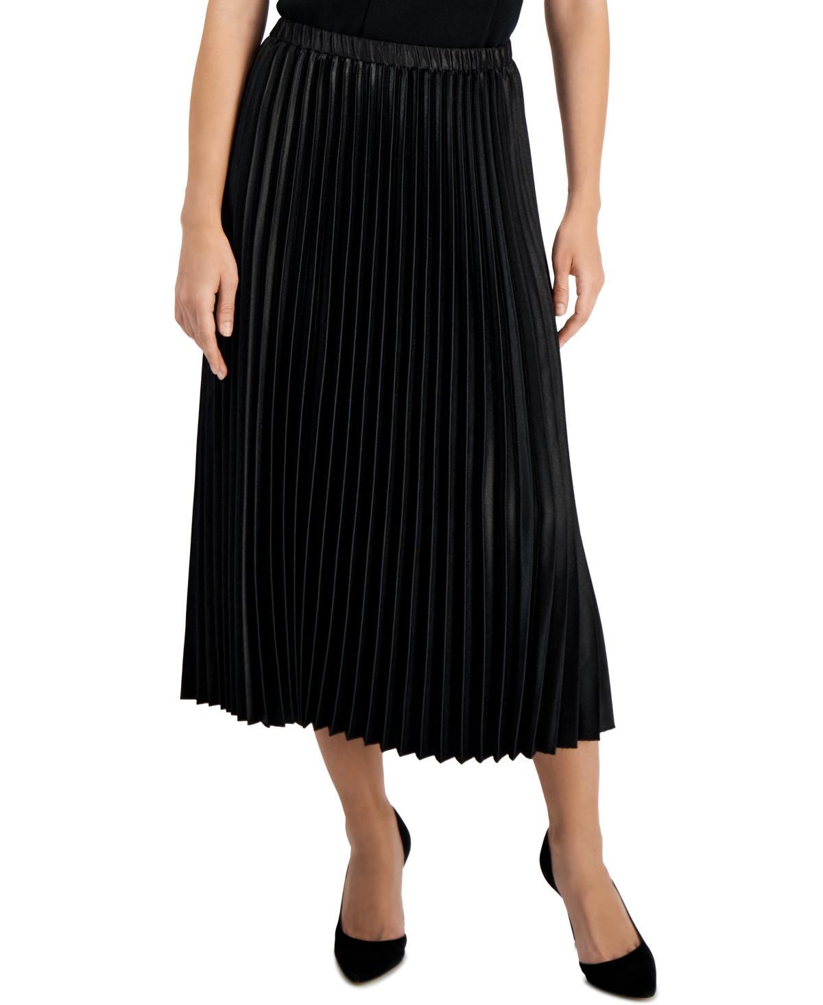 Anne Klein Womens Pleated Pull-On Midi Skirt product image