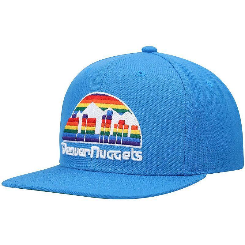 Mens Mitchell & Ness Royal Denver Nuggets Hardwood Classics Team Ground 2.0 Snapback Hat Product Image