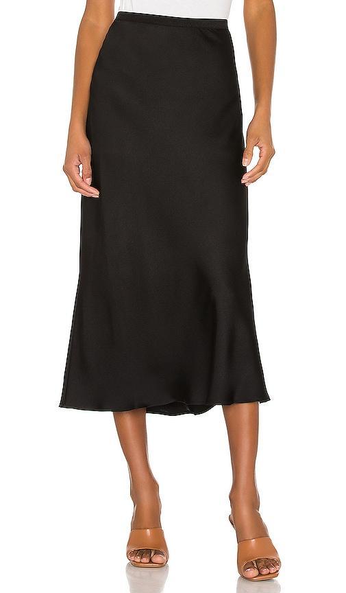 ANINE BING Bar Silk Skirt in Black - Black. Size M (also in XS, L). Product Image